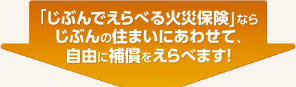 「じぶんでえらべる火災保険」ならじぶんの住まいにあわせて、自由に補償をえらべます！