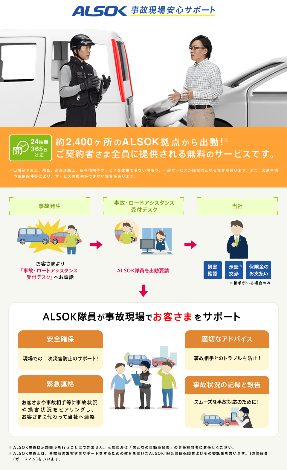 ALSOK 事故現場安心サポート