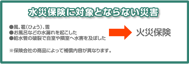 水災保険に対象とならない災害